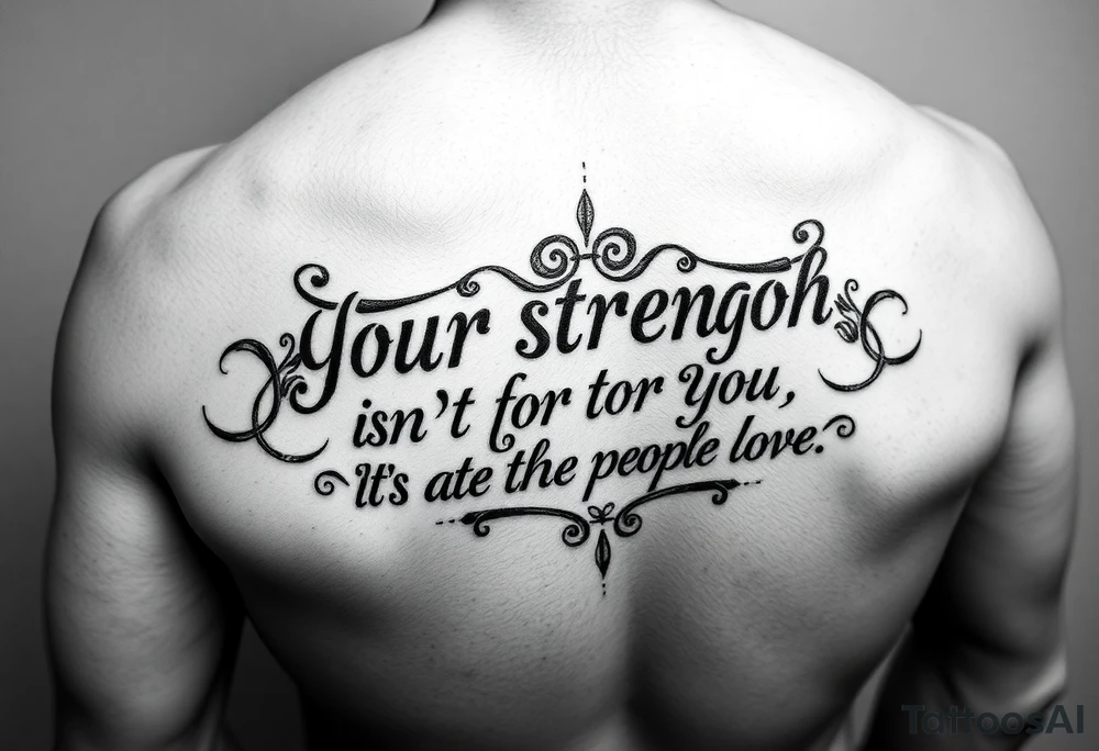 Your strength isn't for you, it's for the people you love. tattoo idea