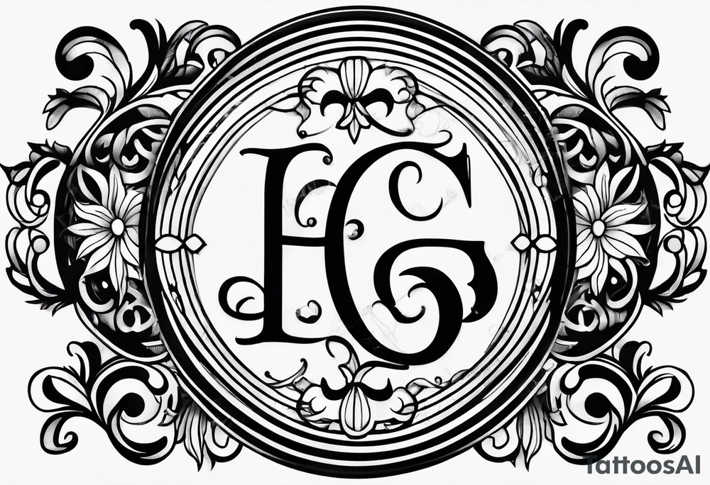 Simple Initial monogram "eg" tattoo idea