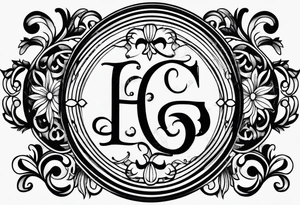 Simple Initial monogram "eg" tattoo idea