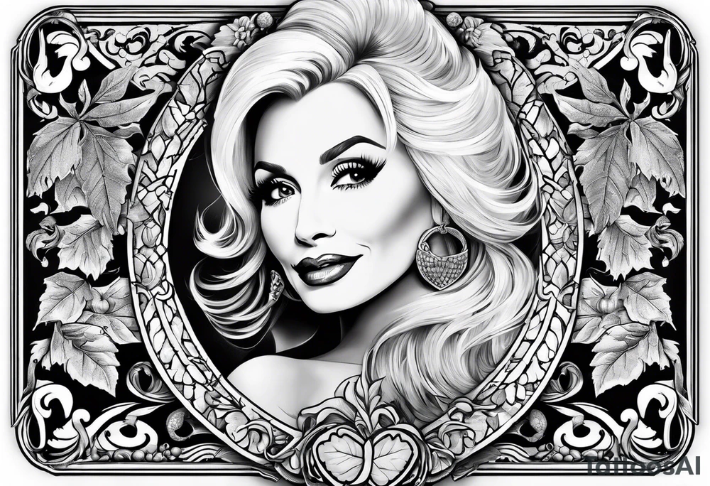 Dolly Parton holding an acorn tattoo idea