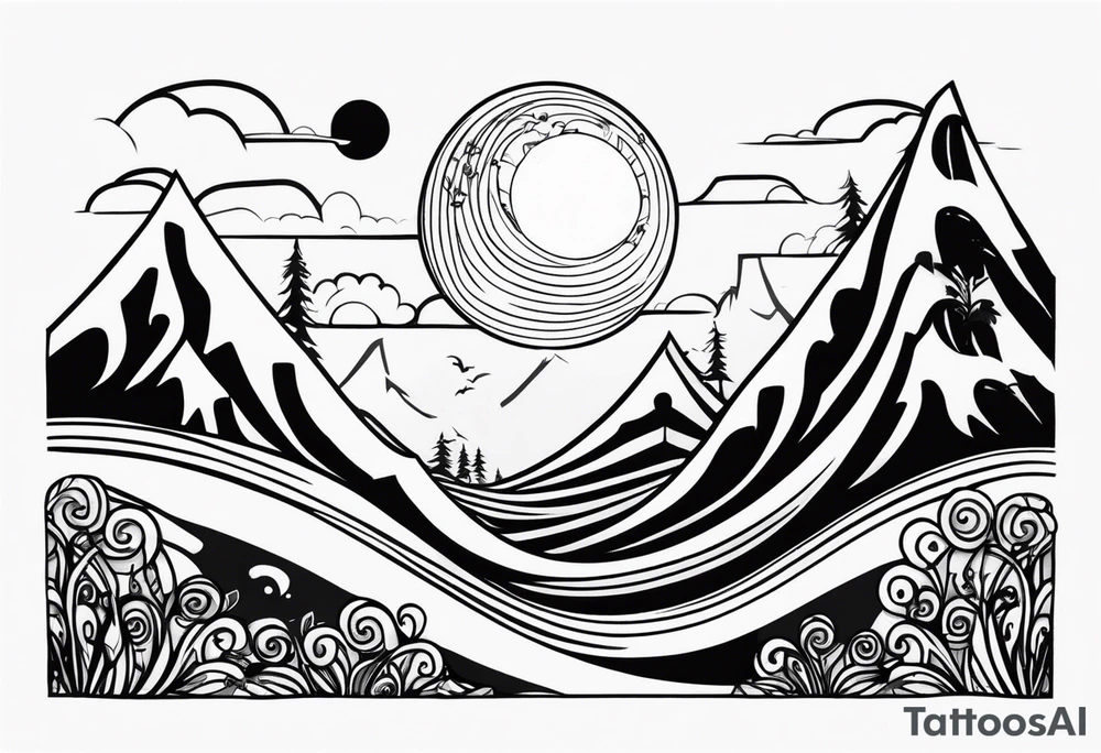 jack skellington on the curved montain tattoo idea