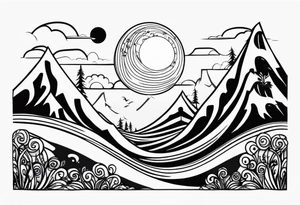 jack skellington on the curved montain tattoo idea