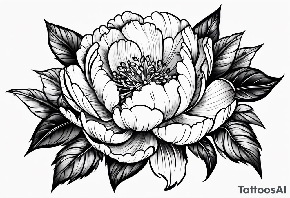 Peonies mystic eye symbol tattoo idea