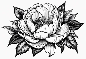 Peonies mystic eye symbol tattoo idea