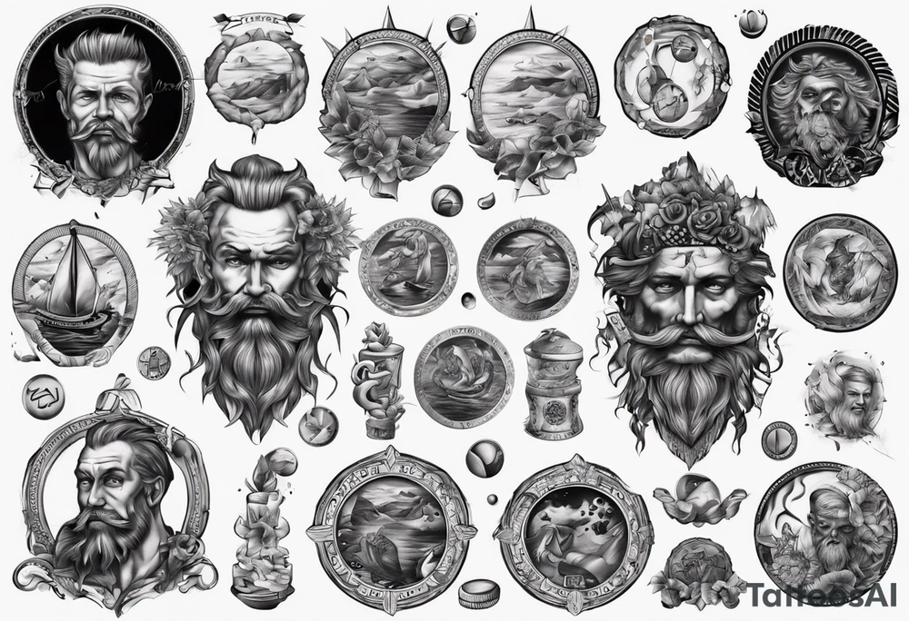 two coins ferry man tattoo idea