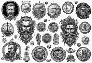 two coins ferry man tattoo idea