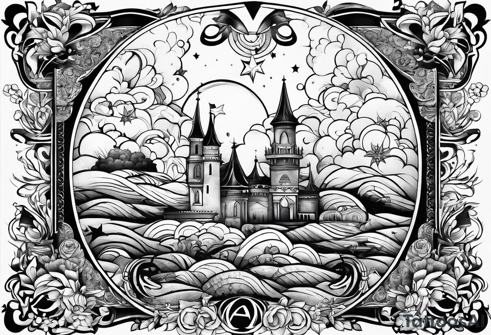 AO in  big letters across the sky tattoo idea