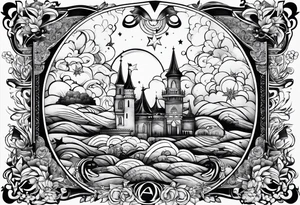 AO in  big letters across the sky tattoo idea