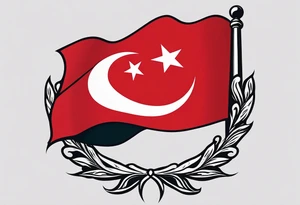 Türkiye flag with atatürk sign tattoo idea