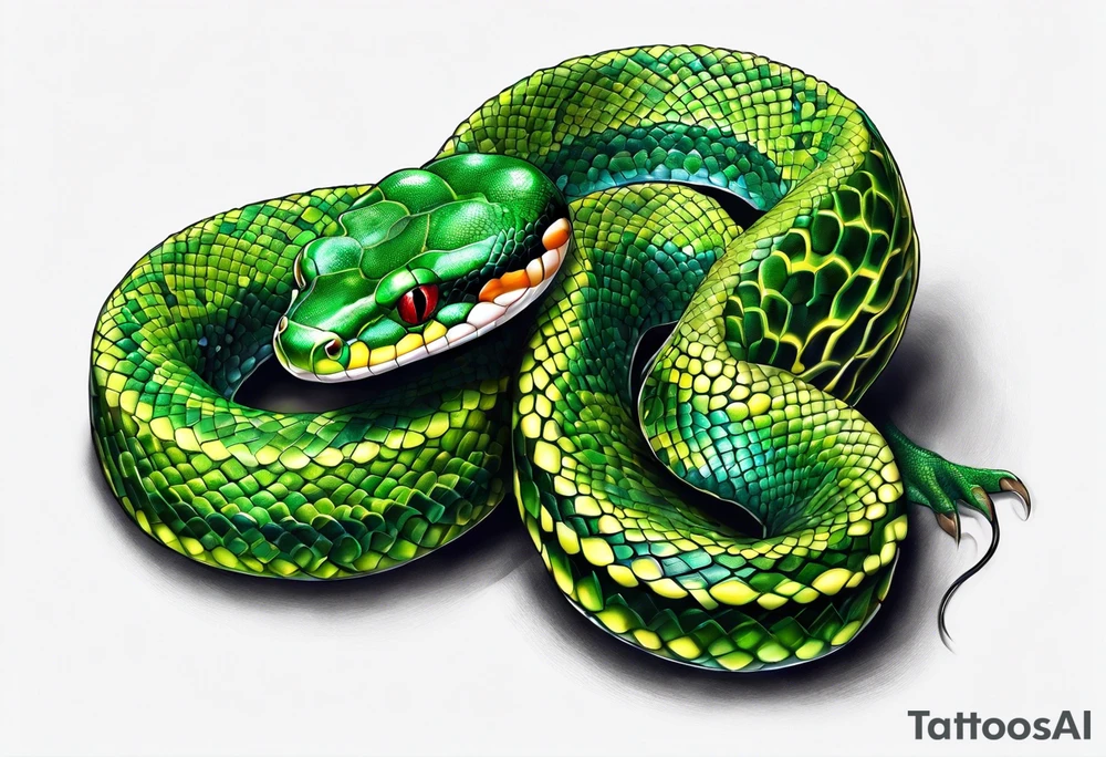 emerald tree boa tattoo idea