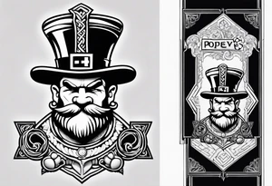 Irish cross popeye tattoo idea