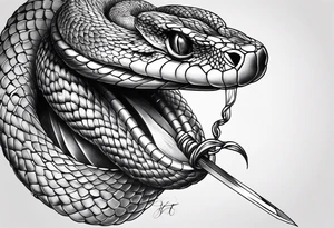 Snake wrapped around sword tattoo idea