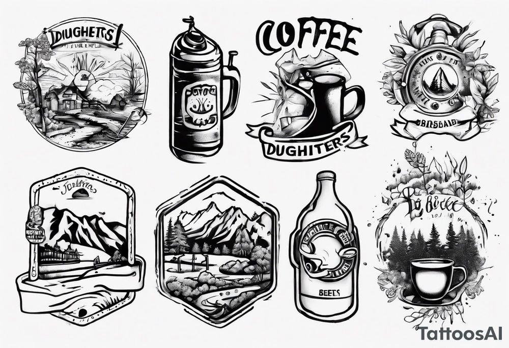 two daughters, Brisbane, coffee, hiking, cycling, beer, gym tattoo idea