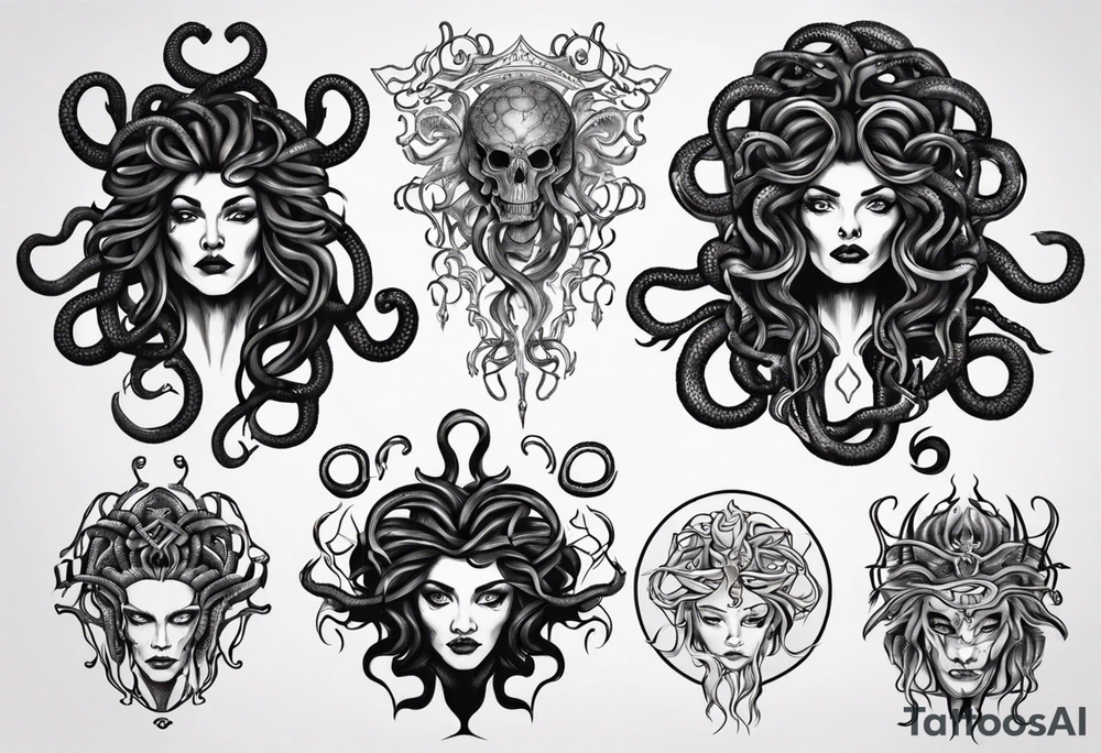 Dark dangerous Medusa tattoo idea