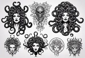 Dark dangerous Medusa tattoo idea