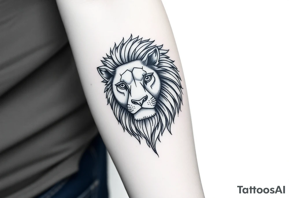 Forearm tattoo with lion tattoo idea