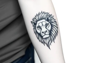 Forearm tattoo with lion tattoo idea
