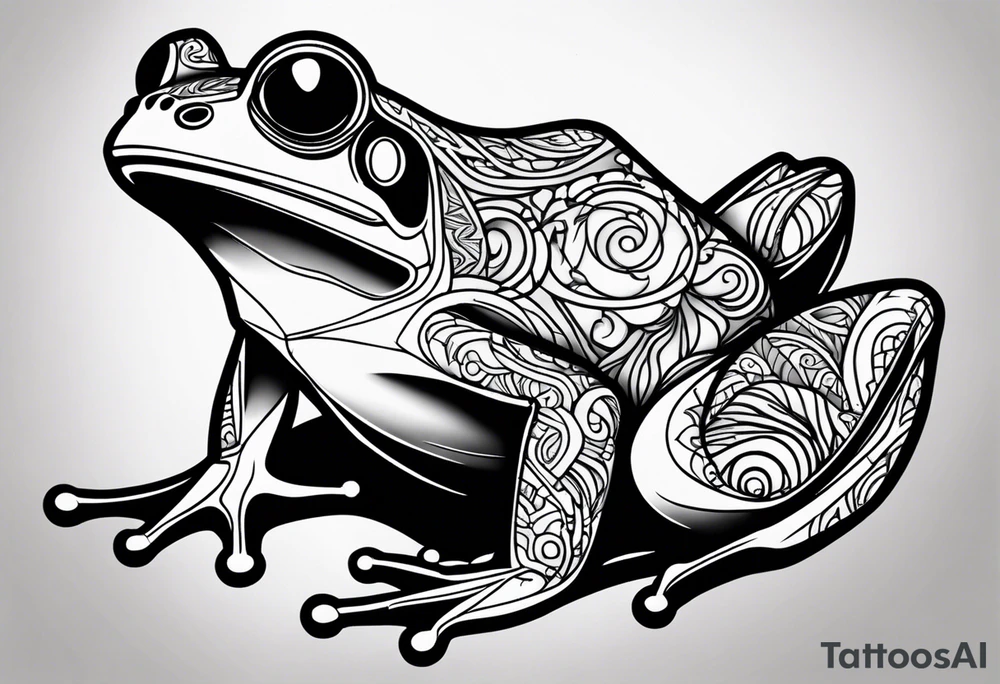 a psychedelic frog tattoo idea