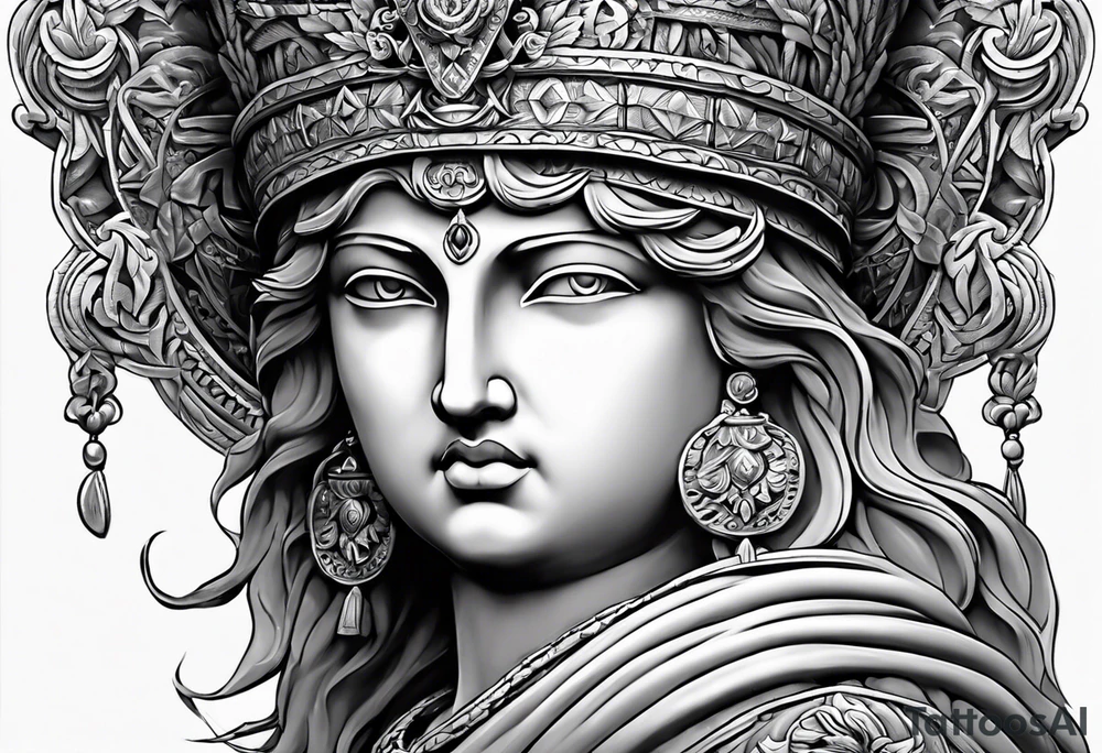 Griechische Gott Statue kopf tattoo idea