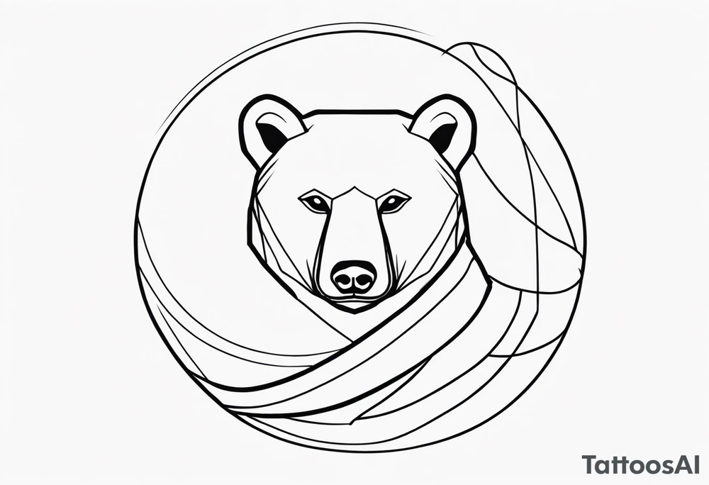 small out line of a bear tattoo idea