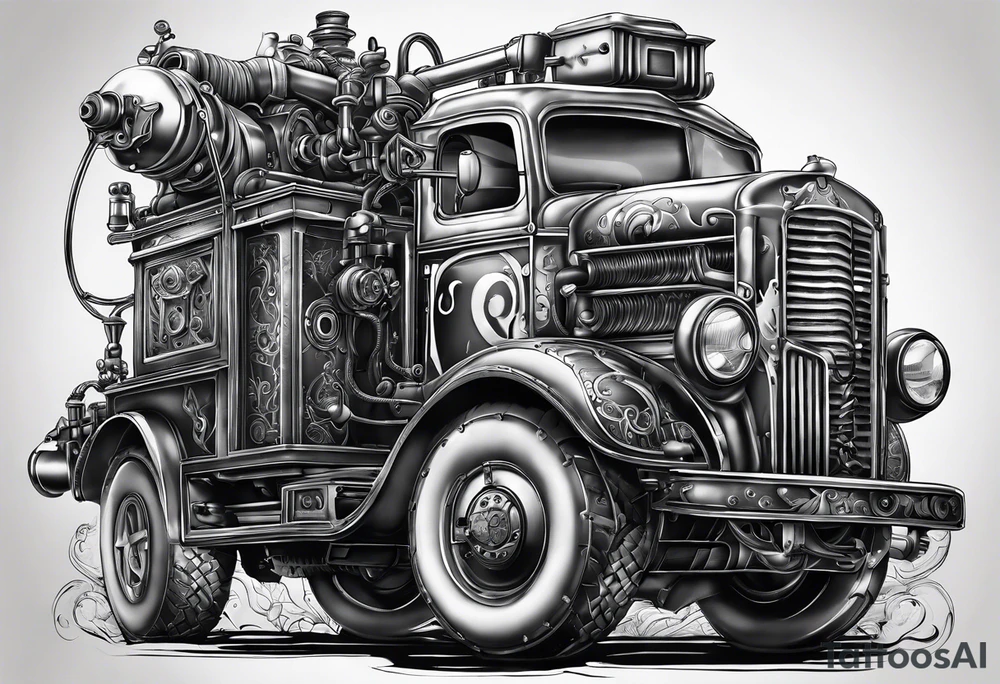 worker painter spray machine tattoo idea