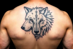 A solitary yet sublime and noble wolf and its progeny the face. for arm tattoo tattoo idea