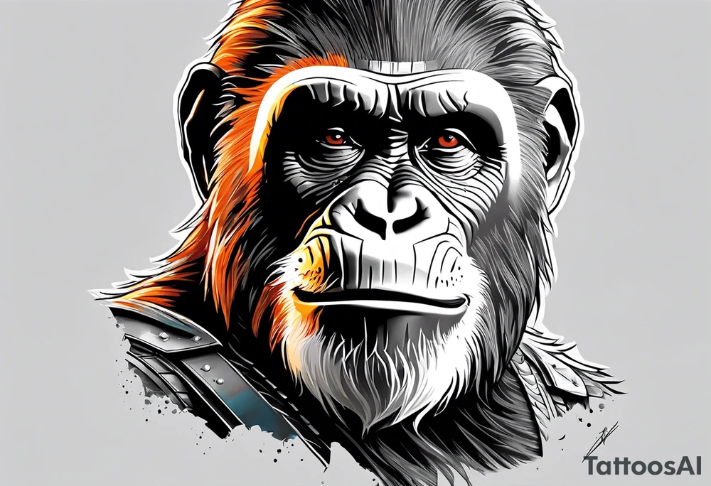 Caesar from the movie planet of the apes tattoo idea