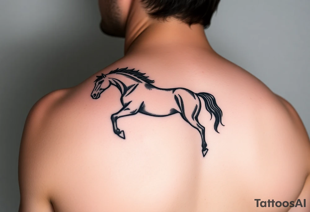 horse silhouette tattoo idea