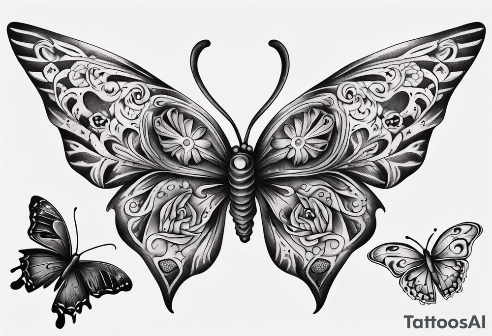 Butterfly wrap tattoos in heart tattoo idea