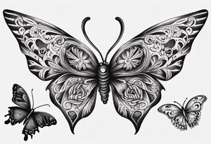 Butterfly wrap tattoos in heart tattoo idea
