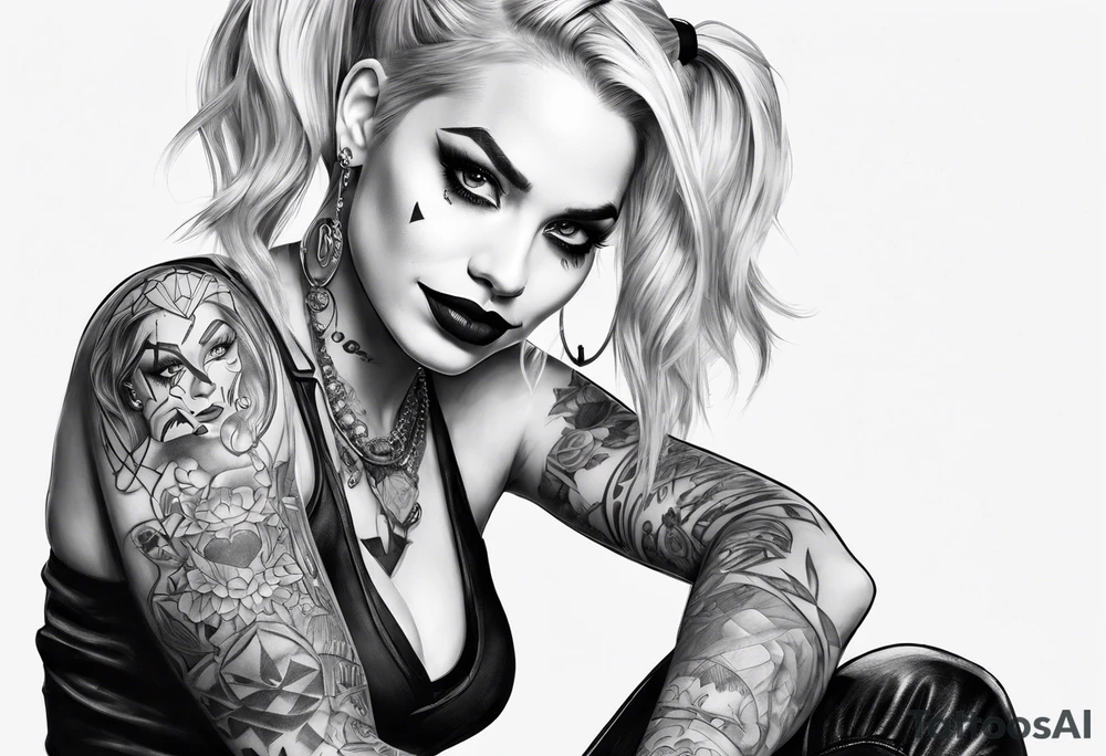 Harley Quinn sitting tattoo idea