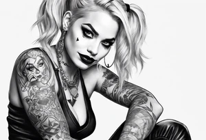 Harley Quinn sitting tattoo idea