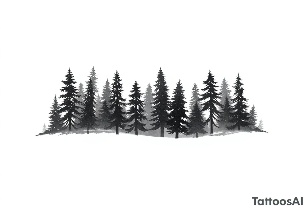 Coniferouse forest silhouette around the forearm a tattoo tattoo idea