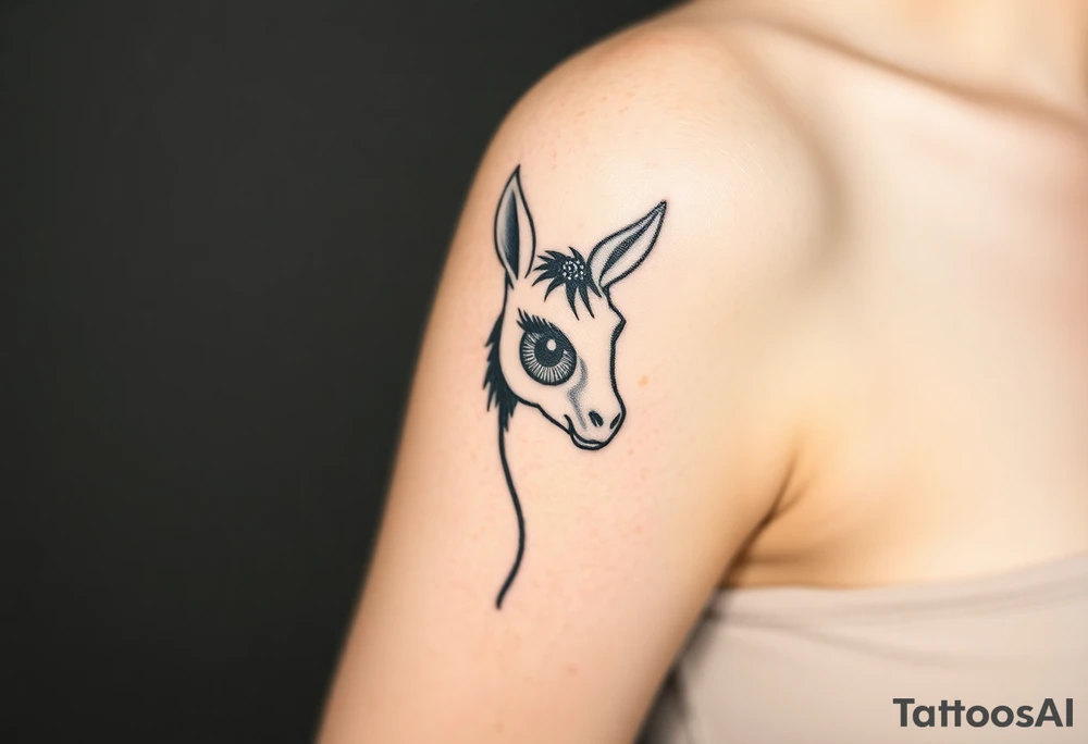 donkey rose and eyeball tattoo idea