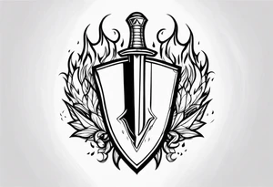 Valhalla sword shield fire tattoo idea