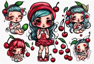 cherry cuddles character tattoo idea