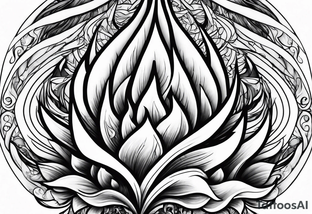 Water and flames tattoo idea