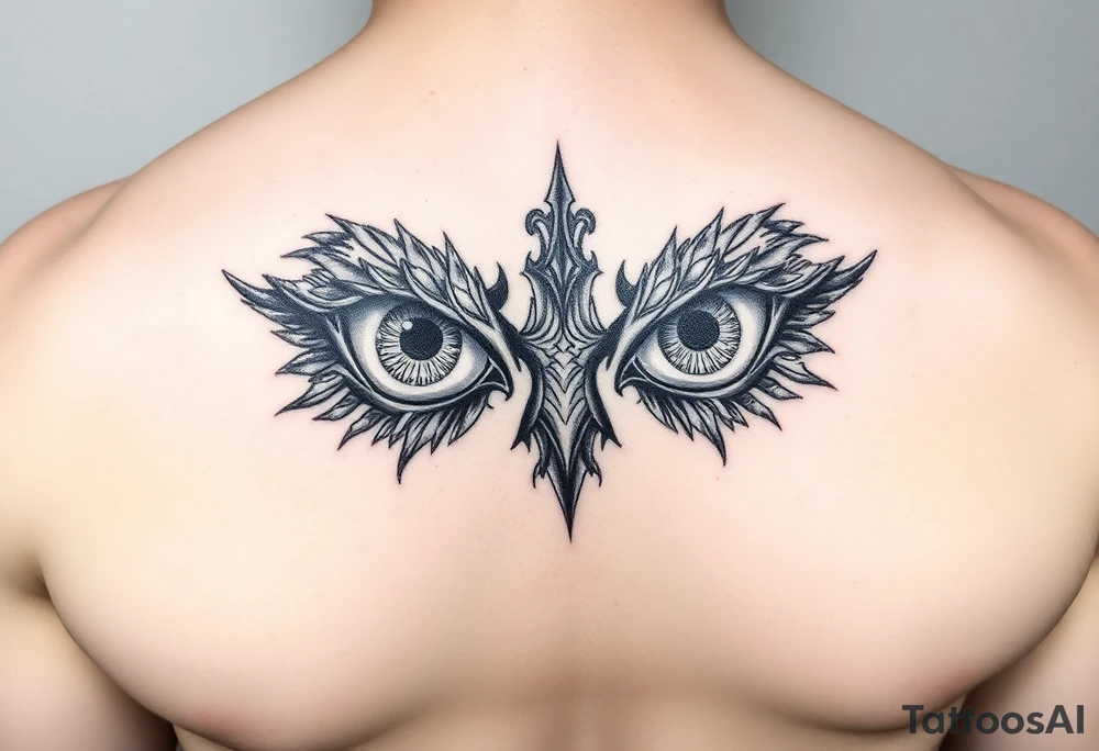 Eyes big and small on my chest tattoo idea