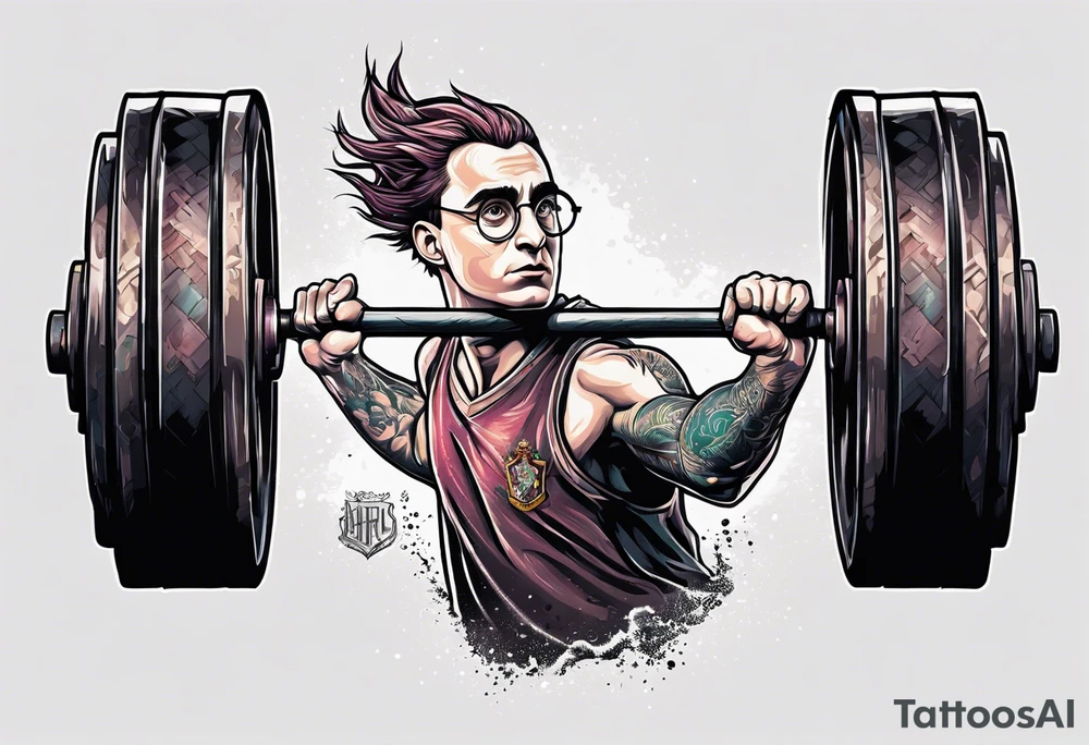 Harry Potter lifting weights tattoo idea