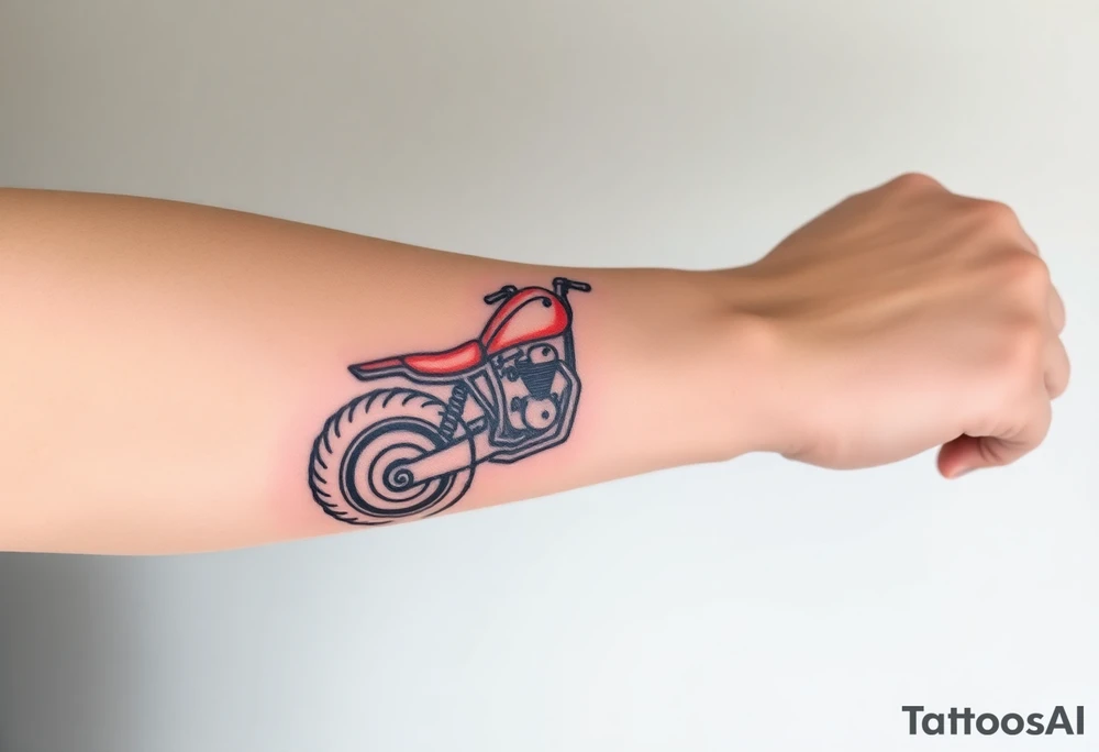motorcicle tyre fire red tattoo idea