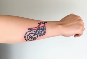 motorcicle tyre fire red tattoo idea