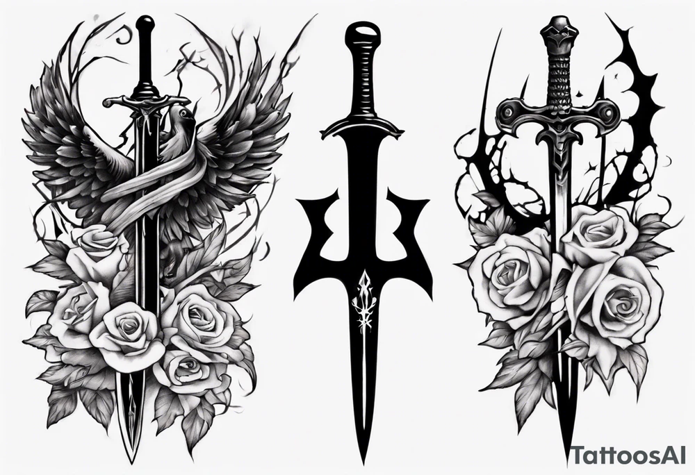 memorial tattoo using "13" and a sword tattoo idea