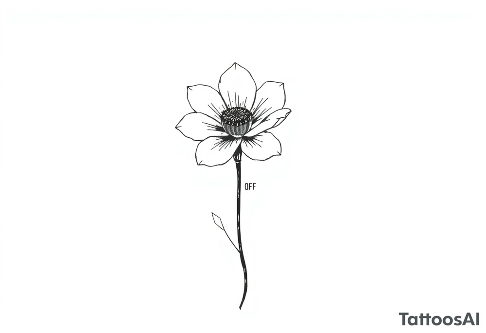 Flower with stem that reads fuck off tattoo idea