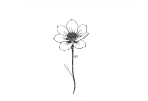 Flower with stem that reads fuck off tattoo idea