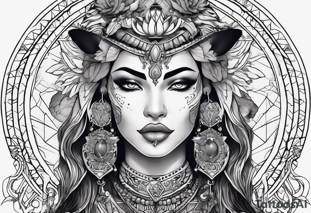 kali ma, alien goddess, valkrye, aries, pirate, divine feminine, zenza resonance, pachamama, lotus azul, blank panther, eagle, skull, 5D, nueva gaya, dna 12 tattoo idea