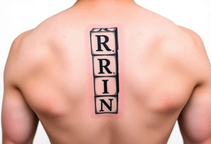 I WANT 5 TOY BABY BLOCKS STACKED ON TOP OF EACH OTHER AND I WANT EACH OF THEM TO HAVE A LETTER IN THEM. B, R, I, A, N THEY SHOULD BE STACKED ON TOP OF EACH OTHER tattoo idea