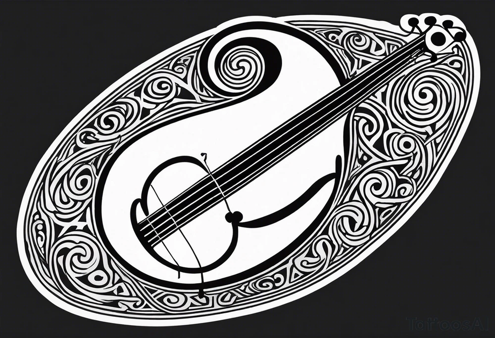 Celtic style bass clef tattoo idea