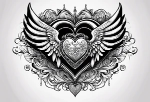 A heart in the form of the number 22 with wings tattoo idea