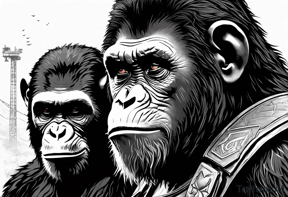 Caesar from the movie planet of the apes tattoo idea