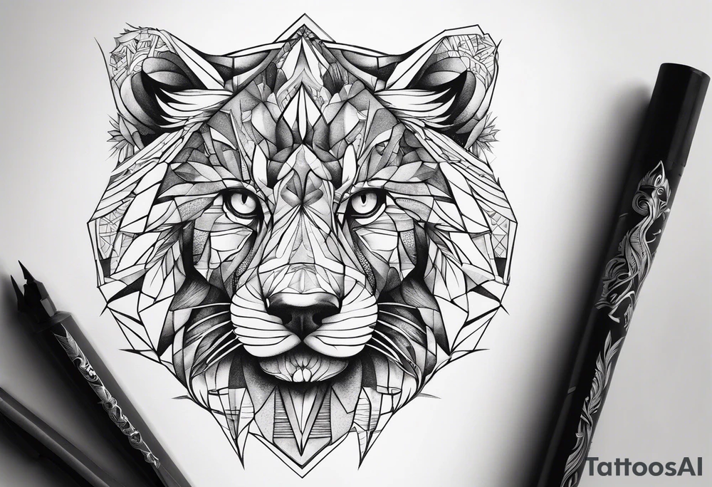 Geometric animal tattoo idea